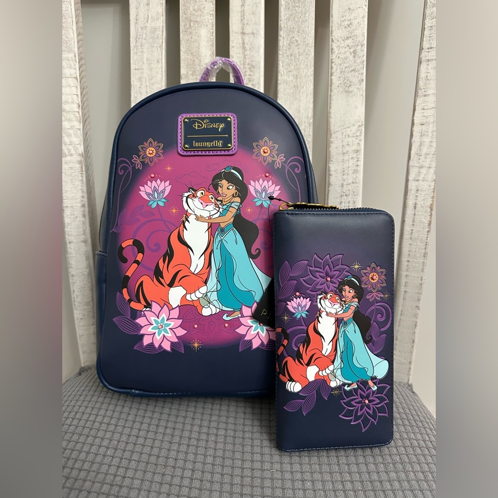 Loungefly Disney Aladdin Jasmine & Raja Exclusive Mini Backpack & Wallet